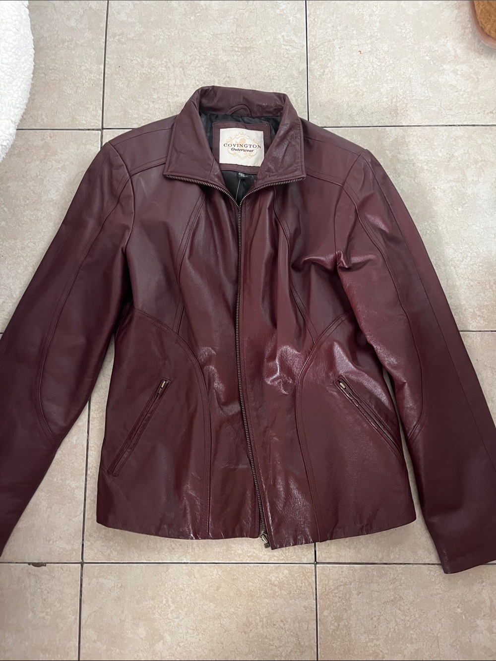 Covington Women's Deep Wine Leather Jacket
